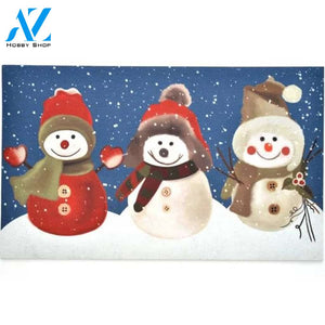 Happy Winter Snowman Doormat Welcome Mat Housewarming Gift Home Decor Funny Doormat Gift For Winter Lovers Happy Winter Gift Idea