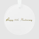 Happy 50Th Anniversary Gold Font Ornament