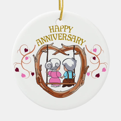 Happy Anniversary Ceramic Ornament