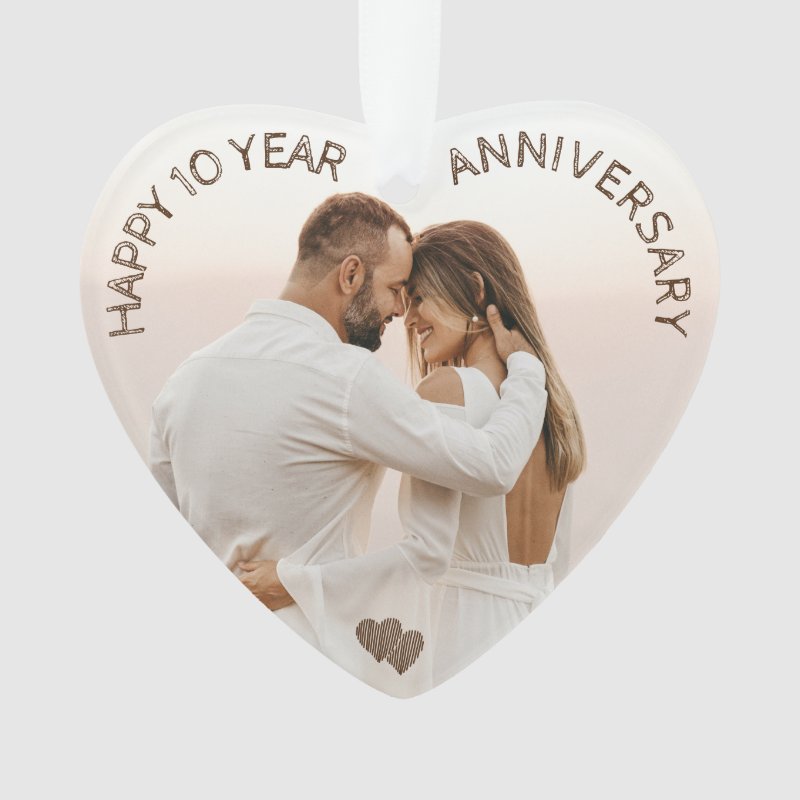Happy Anniversary Heart Customizable Ornament
