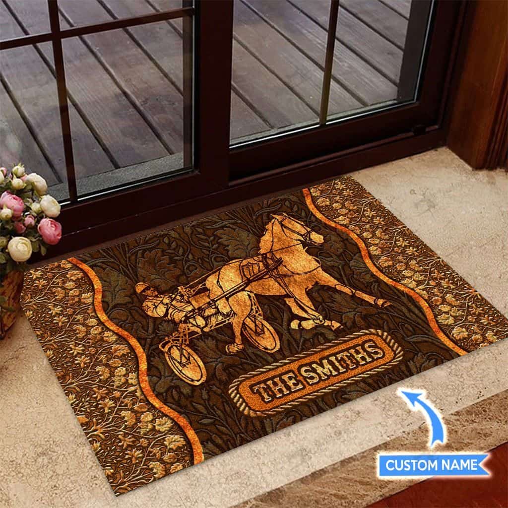 Harness Racing Personalized Custom Name Doormat Welcome Mat
