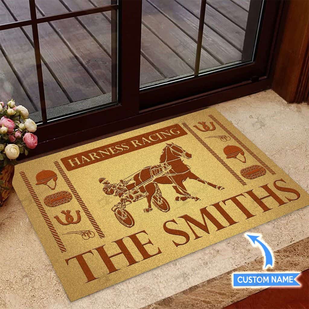 Harness Racing Personalized Custom Name Doormat Welcome Mat
