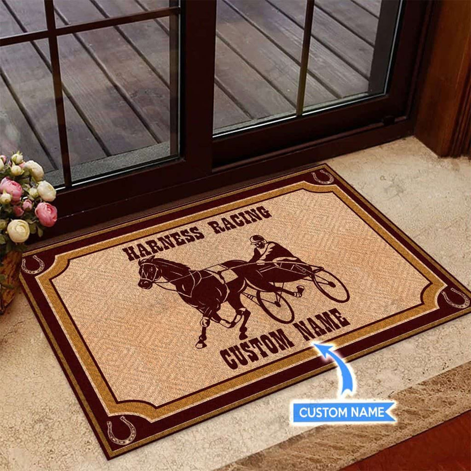 Harness Racing Personalized Custom Name Doormat Welcome Mat