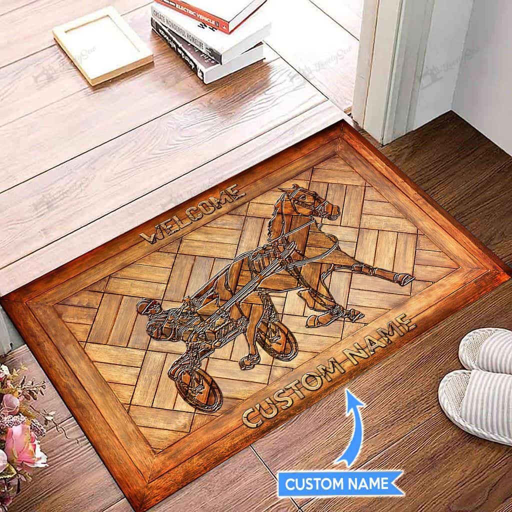 Harness Racing Personalized Custom Name Doormat Welcome Mat
