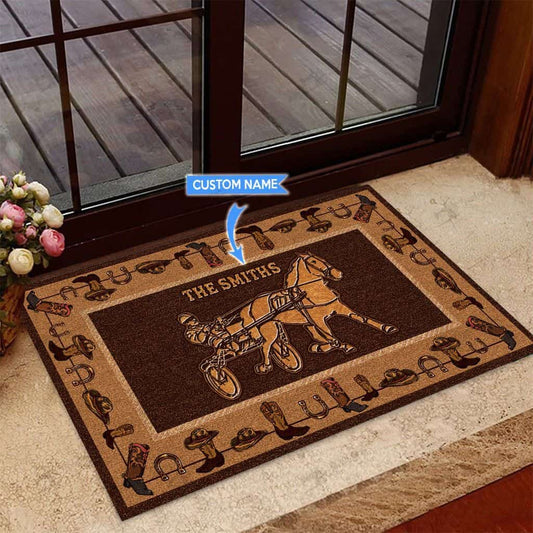 Harness Racing Personalized Custom Name Doormat Welcome Mat