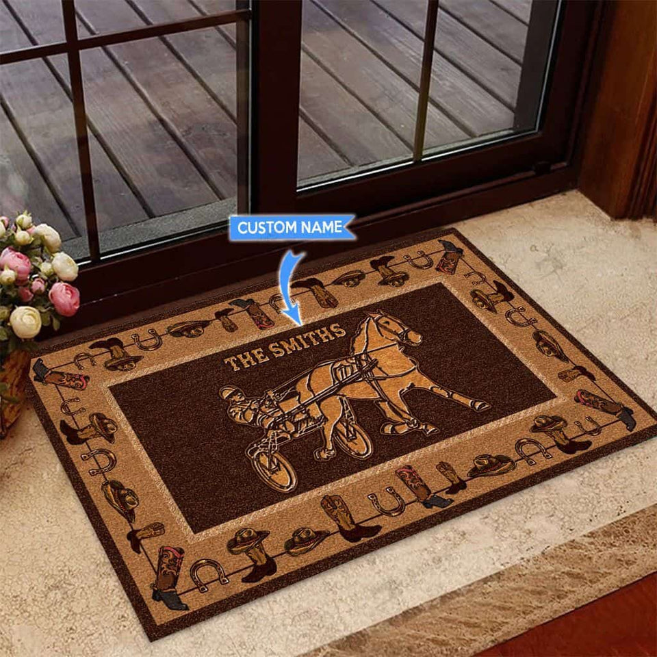 Harness Racing Personalized Custom Name Doormat Welcome Mat