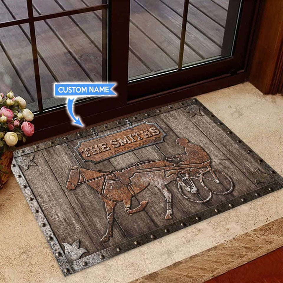 Harness Racing Personalized Custom Name Doormat Welcome Mat
