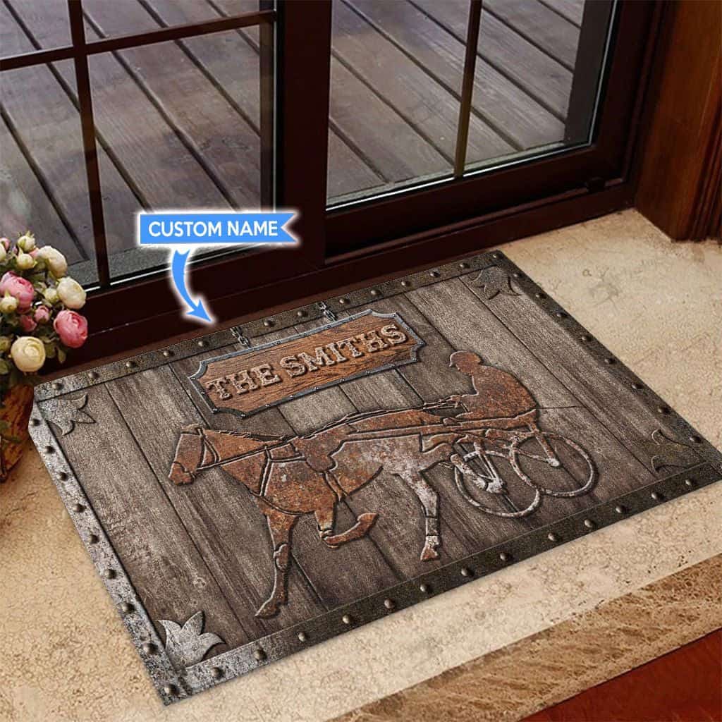 Harness Racing Personalized Custom Name Doormat Welcome Mat