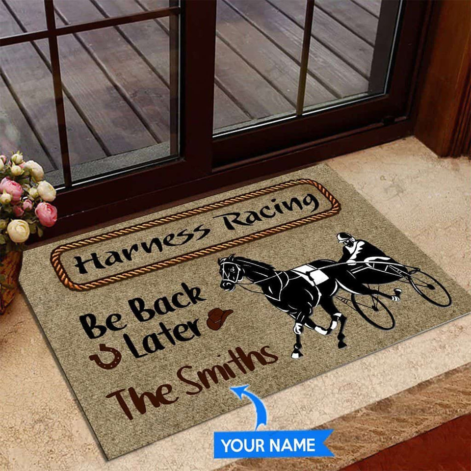 Harness Racing Personalized Custom Name Doormat Welcome Mat
