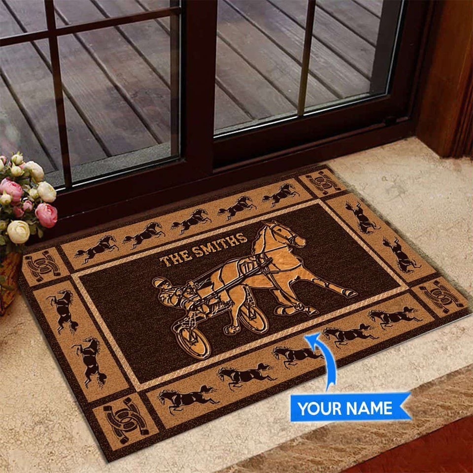 Harness Racing Personalized Custom Name Doormat Welcome Mat