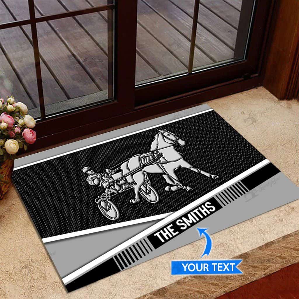 Harness Racing Personalized Custom Name Doormat Welcome Mat