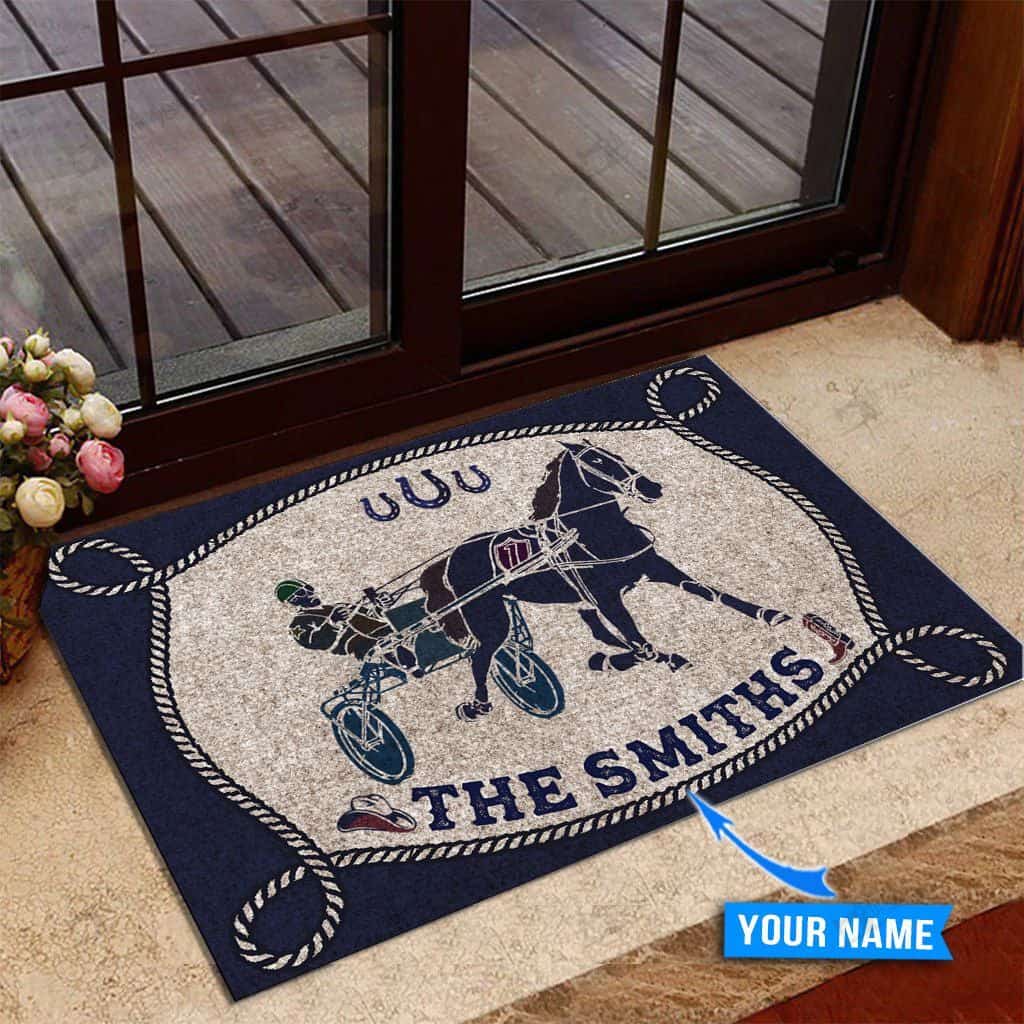 Harness Racing Personalized Custom Name Doormat Welcome Mat