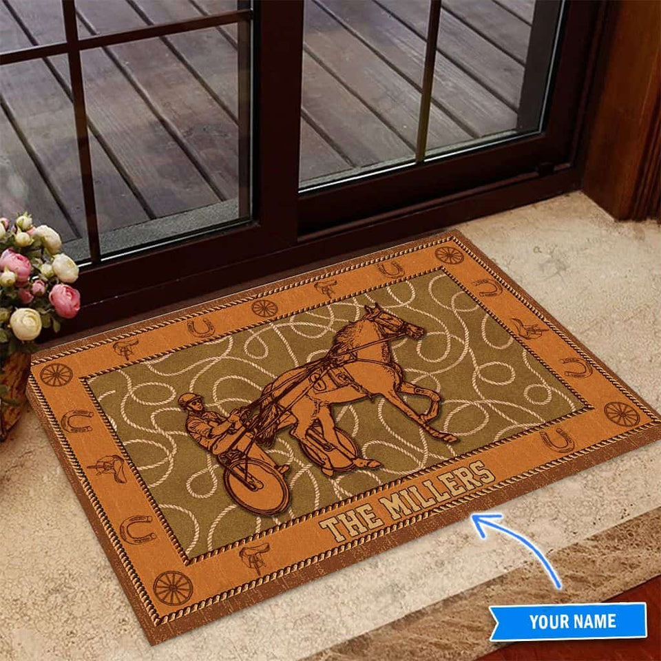 Harness Racing Personalized Custom Name Doormat Welcome Mat