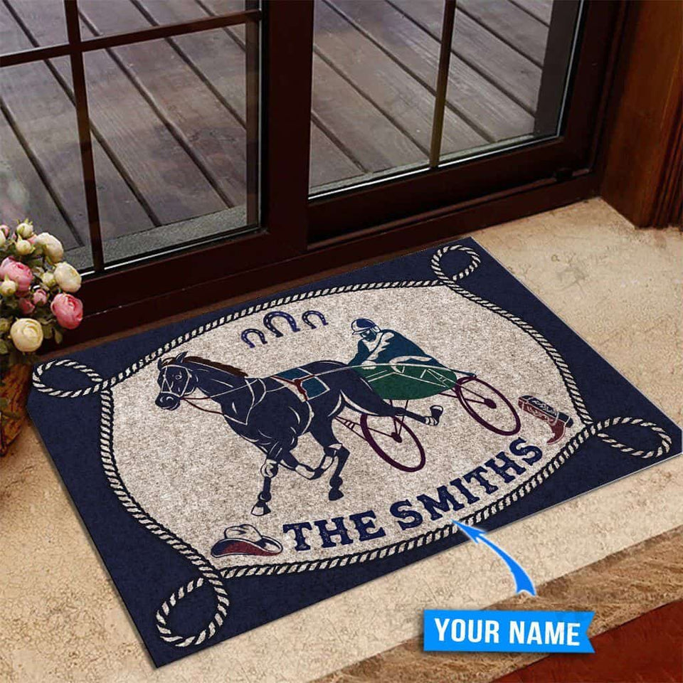 Harness Racing Personalized Custom Name Doormat Welcome Mat