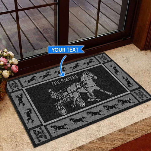 Harness Racingblack Version Personalized Custom Name Doormat Welcome Mat