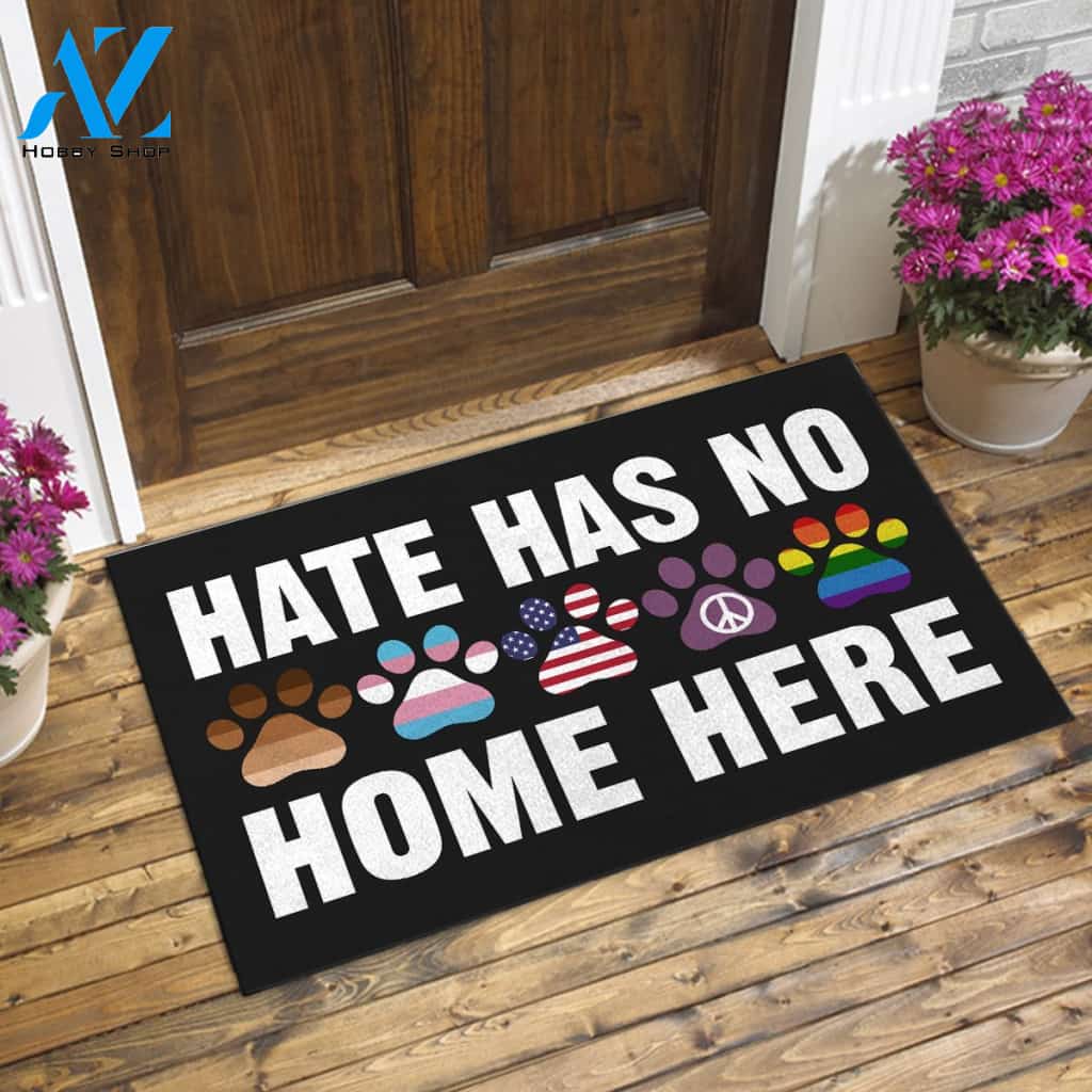 Hate Has No Home Here , Dog Doormat HQ