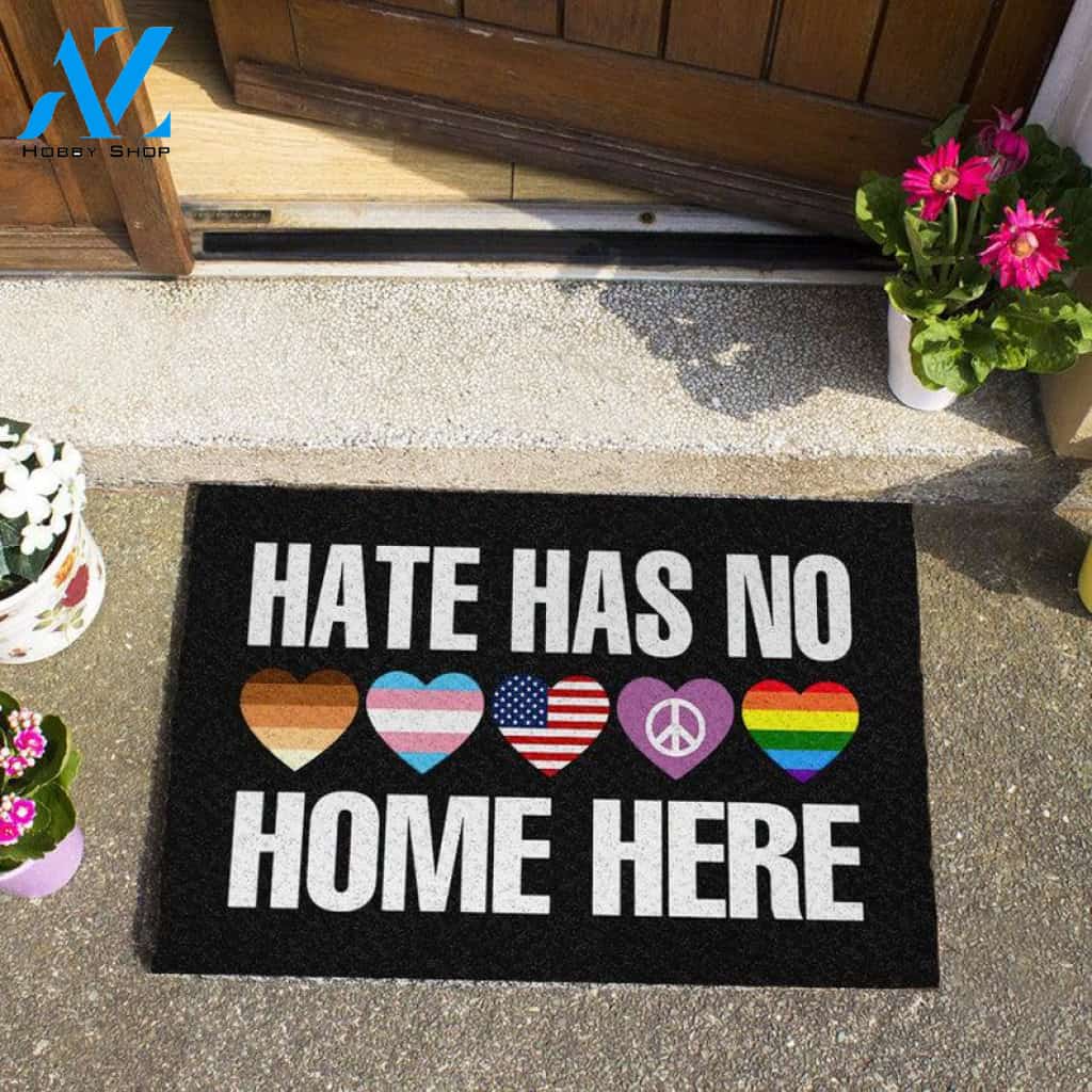 Hate Has No Home Here Doormat, Kindness Doormat, BLM, LGBT Doormat, Front Door Mat, Welcome Mat, Funny Doormat, Housewarming Gift