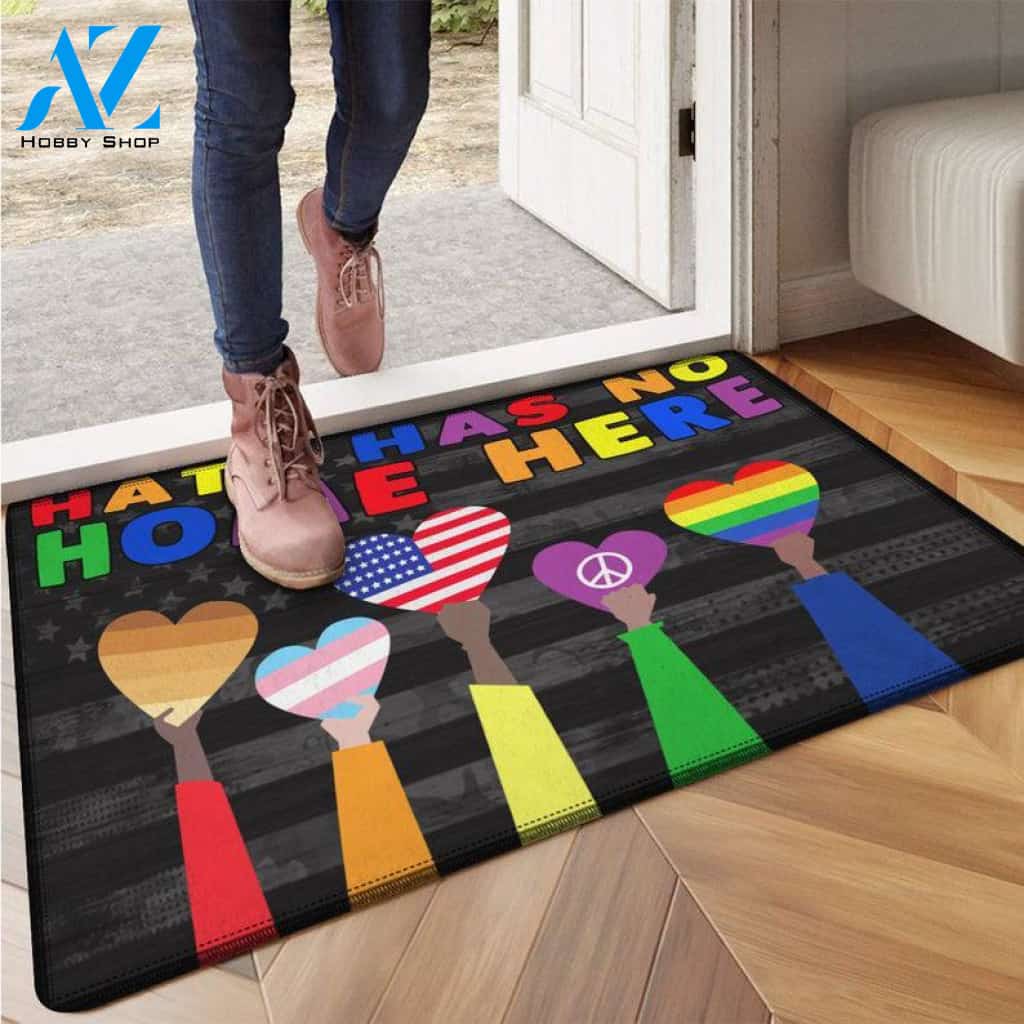 Hate Has No Home Here Doormat, LGBT Doormat, Peace Doormat, Black Lives Matter, Inclusion & Kindness Doormat, Welcome Doormat, Home Decor