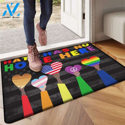 Hate Has No Home Here Doormat, LGBT Doormat, Peace Doormat, Black Lives Matter, Inclusion & Kindness Doormat, Welcome Doormat, Home Decor