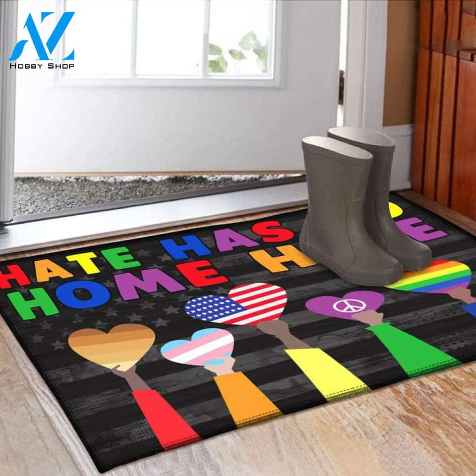 Hate Has No Home Here Doormat, LGBT Doormat, Peace Doormat, Black Lives Matter, Inclusion & Kindness Doormat, Welcome Doormat, Home Decor
