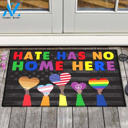 Hate Has No Home Here Doormat, LGBT Doormat, Peace Doormat, Black Lives Matter, Inclusion & Kindness Doormat, Welcome Doormat, Home Decor