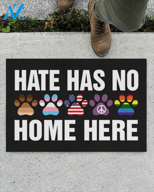 Hate Has No Home Here Indoor and Outdoor Doormat Warm House Gift Welcome Mat Gift Fo Dog Lovers Birthday Gift