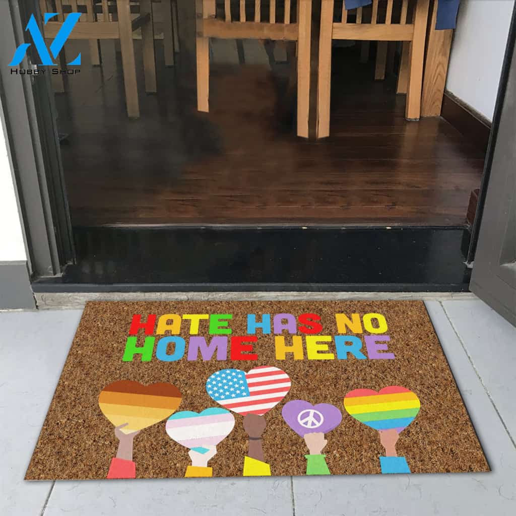 Hate Has No Home Here LGBT Doormat | Welcome Mat | House Warming Gift