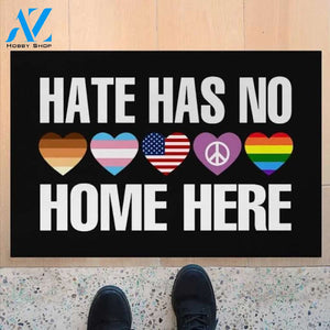 Hate Has No Home Here, LGBT Pride, Trans Pride Gift,,USA Melanin Doormat,Equality Doormat