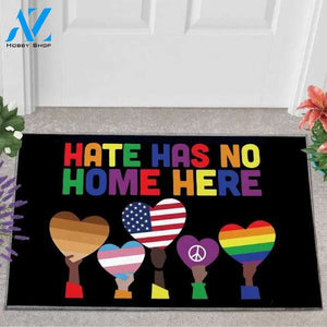 Hate Has No Home Here, LGBT Pride, Trans Pride Gift,,USA Melanin Doormat,Equality Doormat