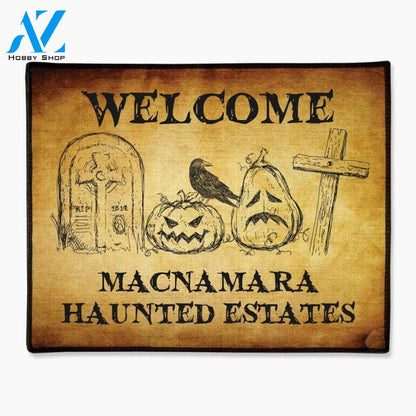 Haunted Estates Personalized Halloween Welcome Doormat