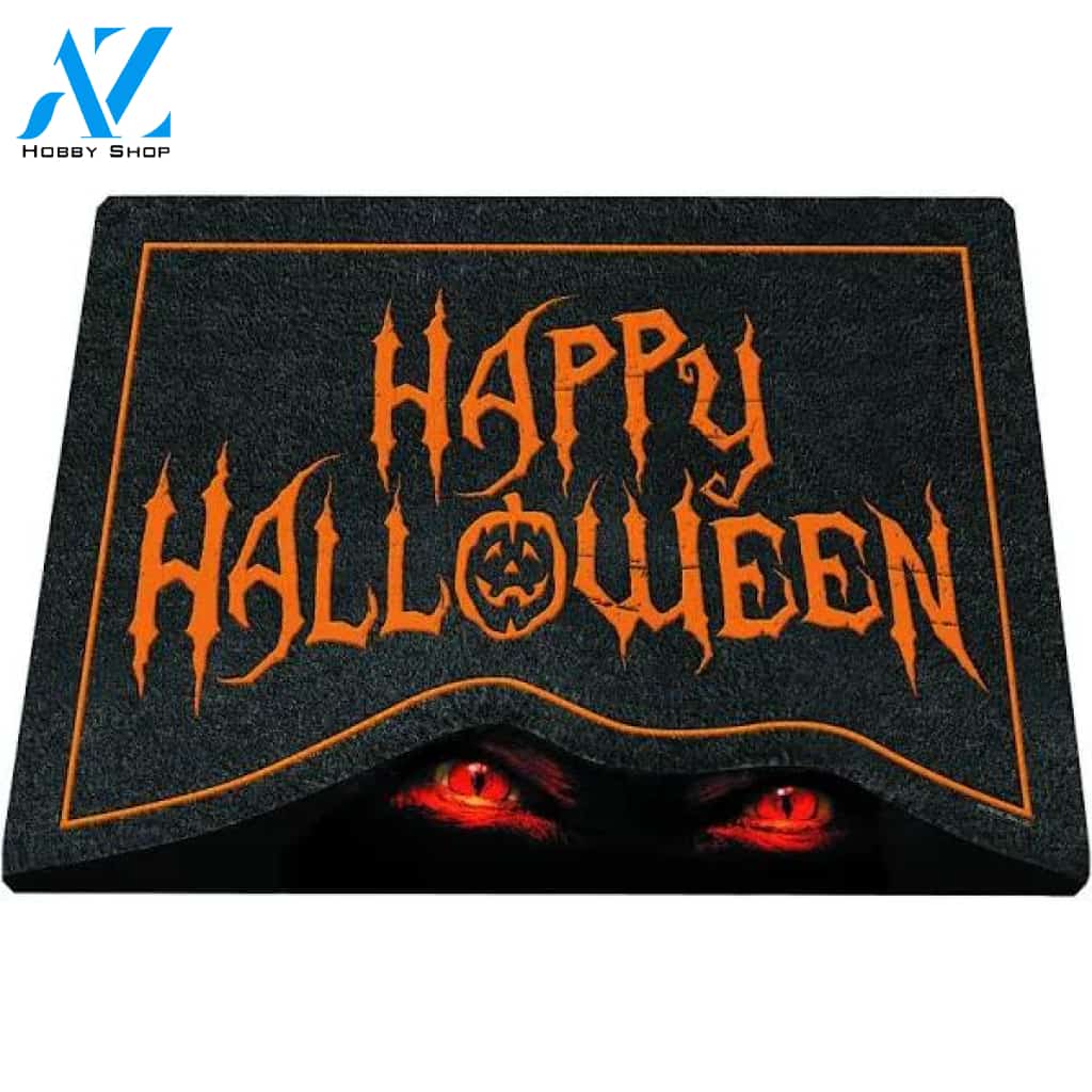 Haunted Mirage Demon Eyes Halloween Doormat Indoor and Outdoor Mat Entrance Rug Funny Home Decor Closing Gift Gift for Friend Idea