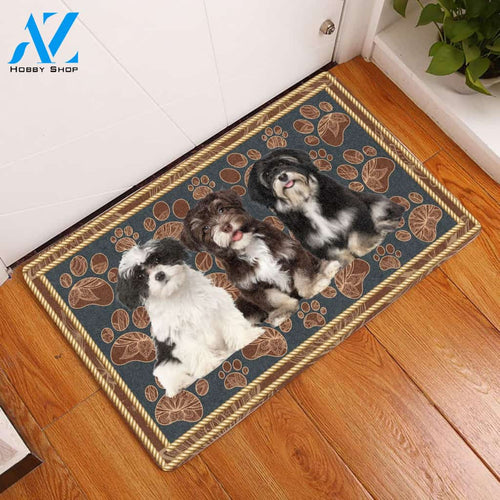 Havanese Floral Paw - Dog Doormat Welcome Mat House Warming Gift Home Decor Gift for Dog Lovers Funny Doormat Gift Idea