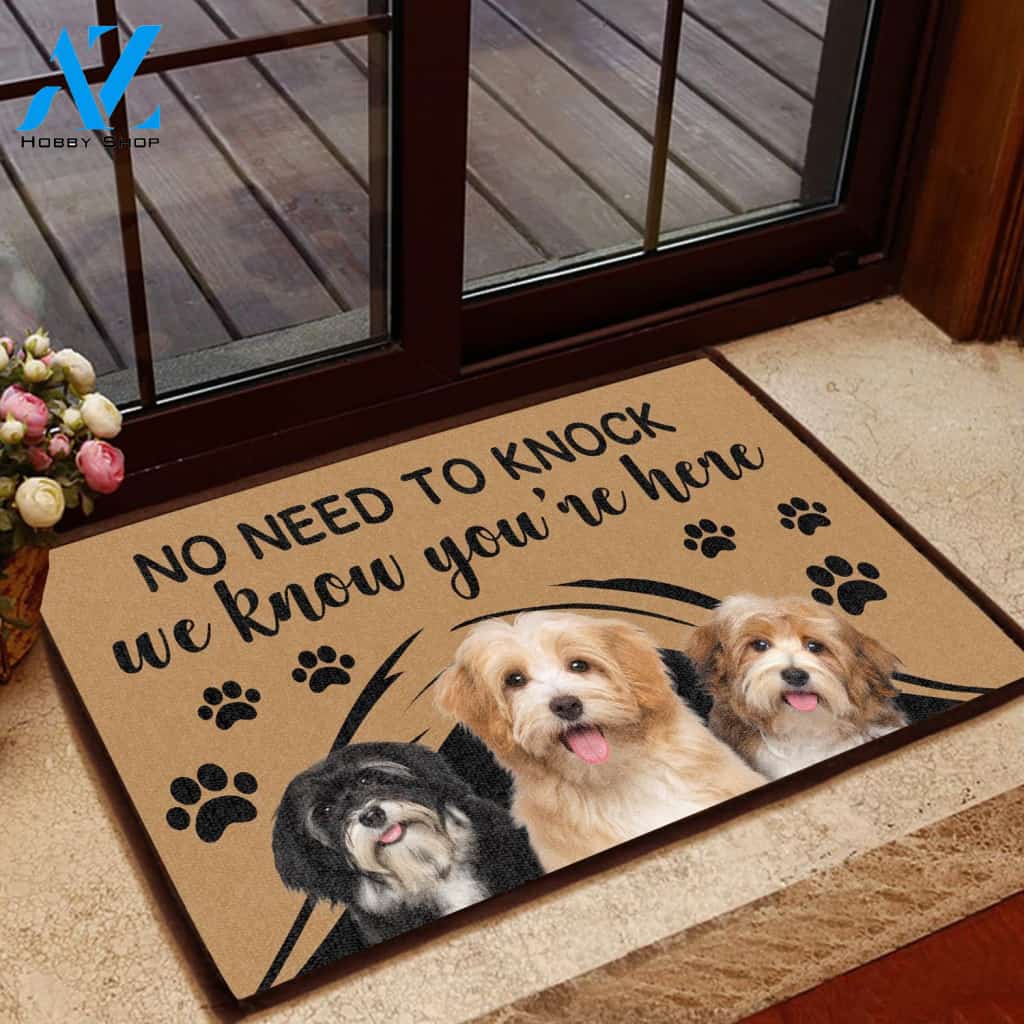 Havanese No Need To Knock - Dog Doormat | Welcome Mat | House Warming Gift