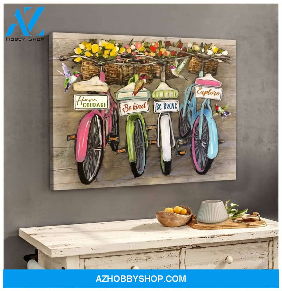 Have Courage Hummingbird Wall Art Canvas