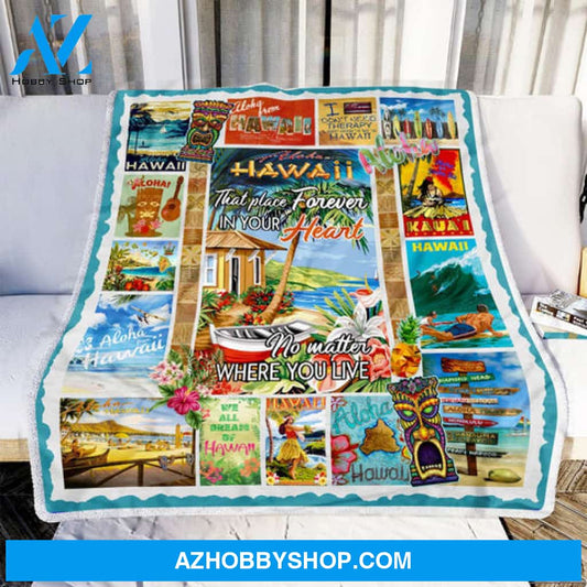Hawaii Blanket, Hawaii In My Heart Fleece Blanket