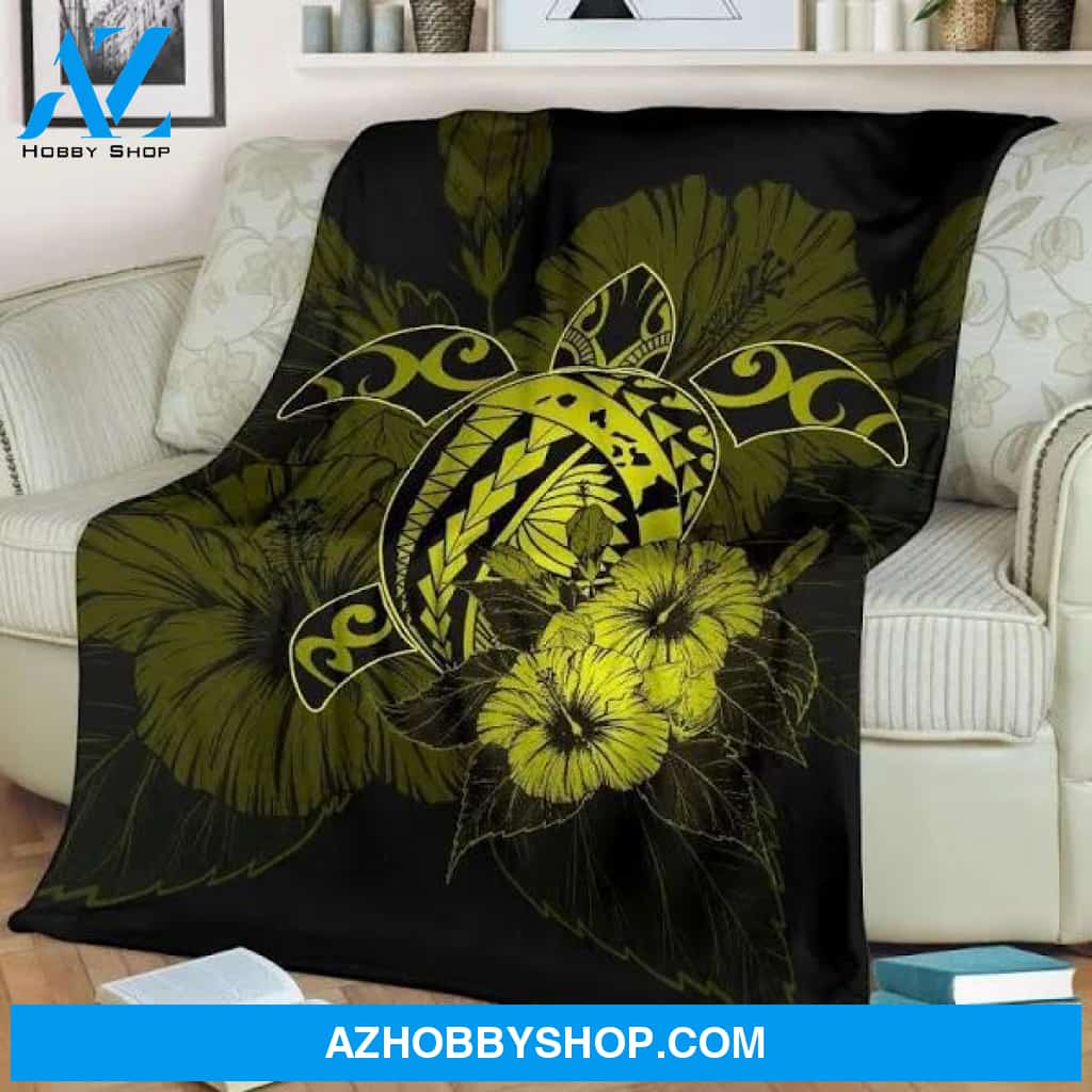 Hawaii Hibiscus Harold Turtle Yellow CLH2612200F Blanket