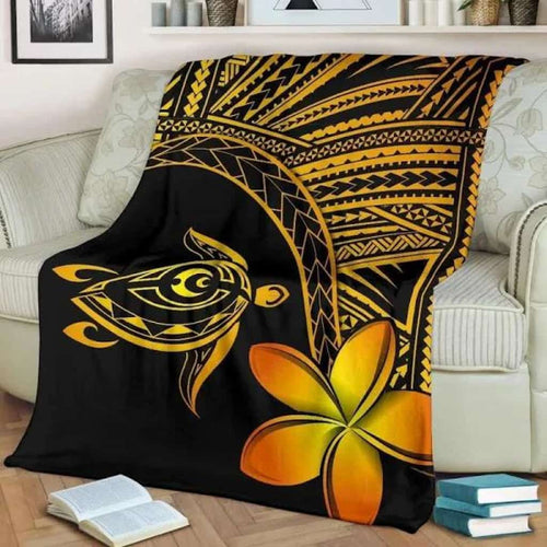 Hawaii Turtle Plumeria Yellow CLH2612219F Blanket