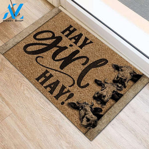 Hay Girl Hay Cow Printed Doormat Home Decor