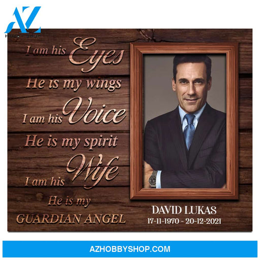 He Is My Guardian Angel Upload Photo Personalized Canvas