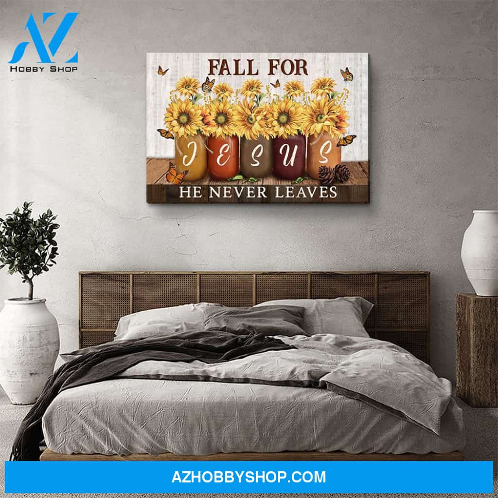 He Never Leaves - Premium Matte Canvas