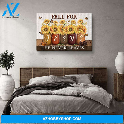 He Never Leaves - Premium Matte Canvas