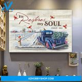 Personalized Canvas He Restores My Soul Bible Quote Christmas Gift Idea Canvas Wall Art