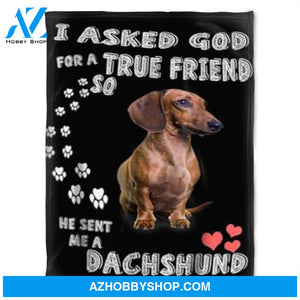 He Sent Me A Dachshund, Fleece Blanket.Gift For People Family Home Decor Bedding Couch Sofa Soft and Comfy Cozy