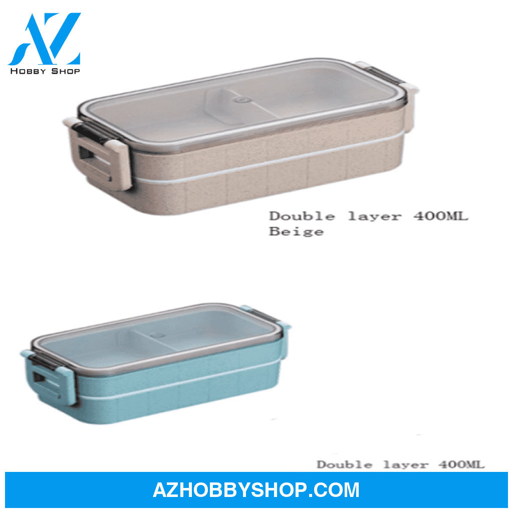 Healthy Material Microwave Dinnerware Lunch Box 400Mlbeigeandblue