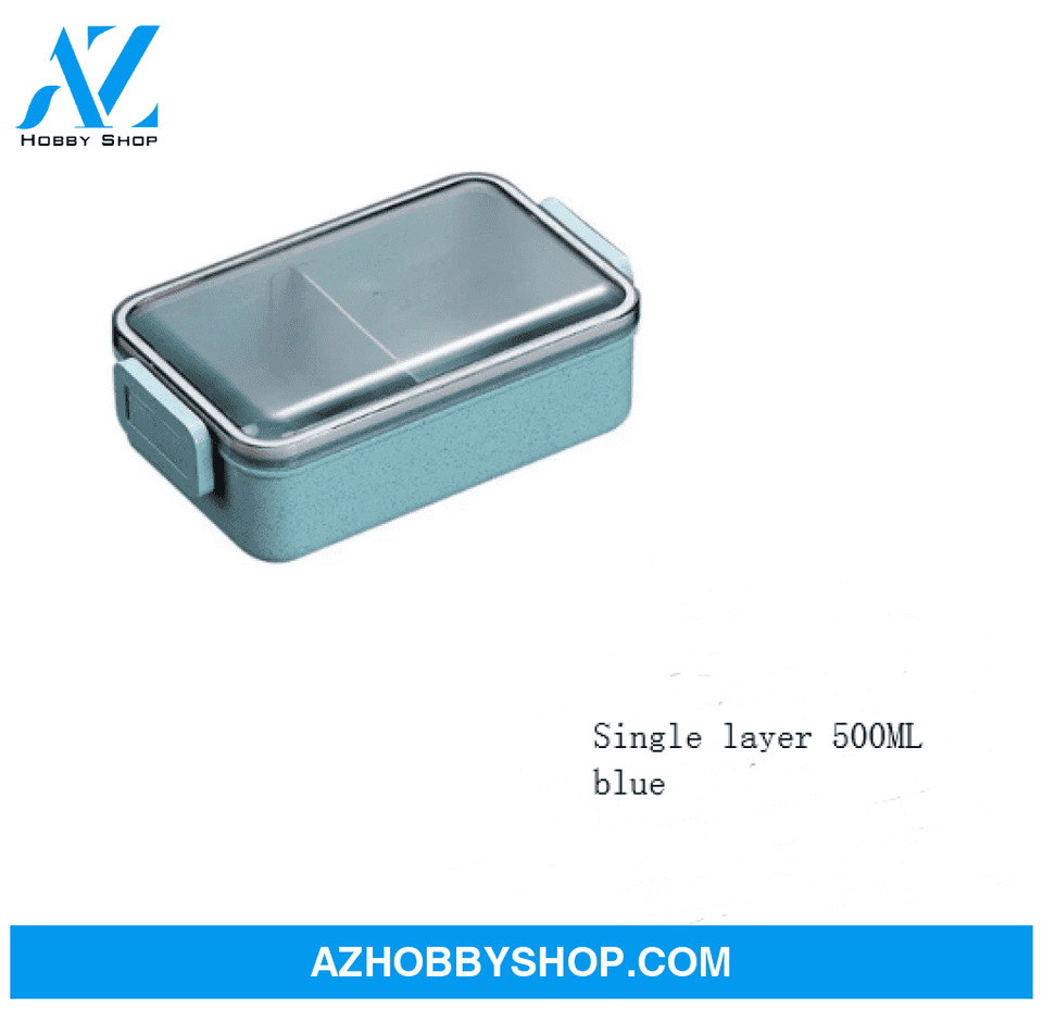 Healthy Material Microwave Dinnerware Lunch Box Singlelayer500Mlblue