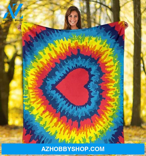 Heart Rainbow Fleece Blanket LGBTQ Flag Blanket Comfort Throw Blanket For Gay Pride Bedding