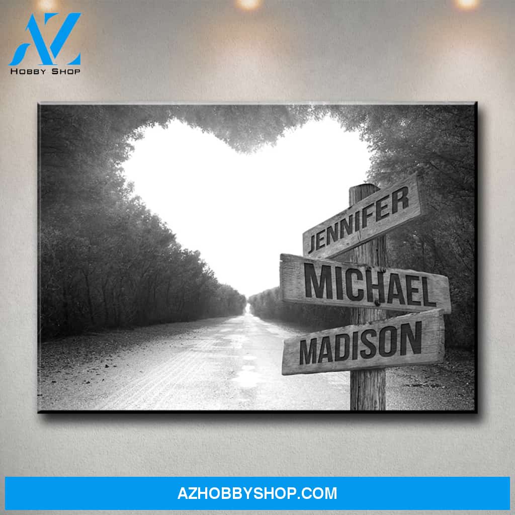 Heart Road Multi-Names Premium Canvas