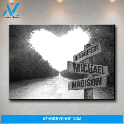 Heart Road Multi-Names Premium Canvas