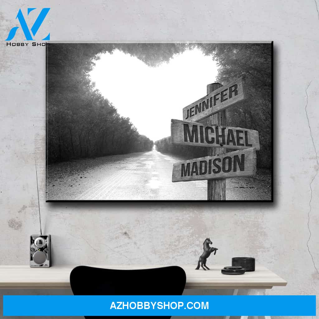 Heart Road Multi-Names Premium Canvas