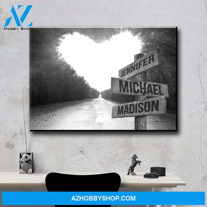 Heart Road Multi-Names Premium Canvas